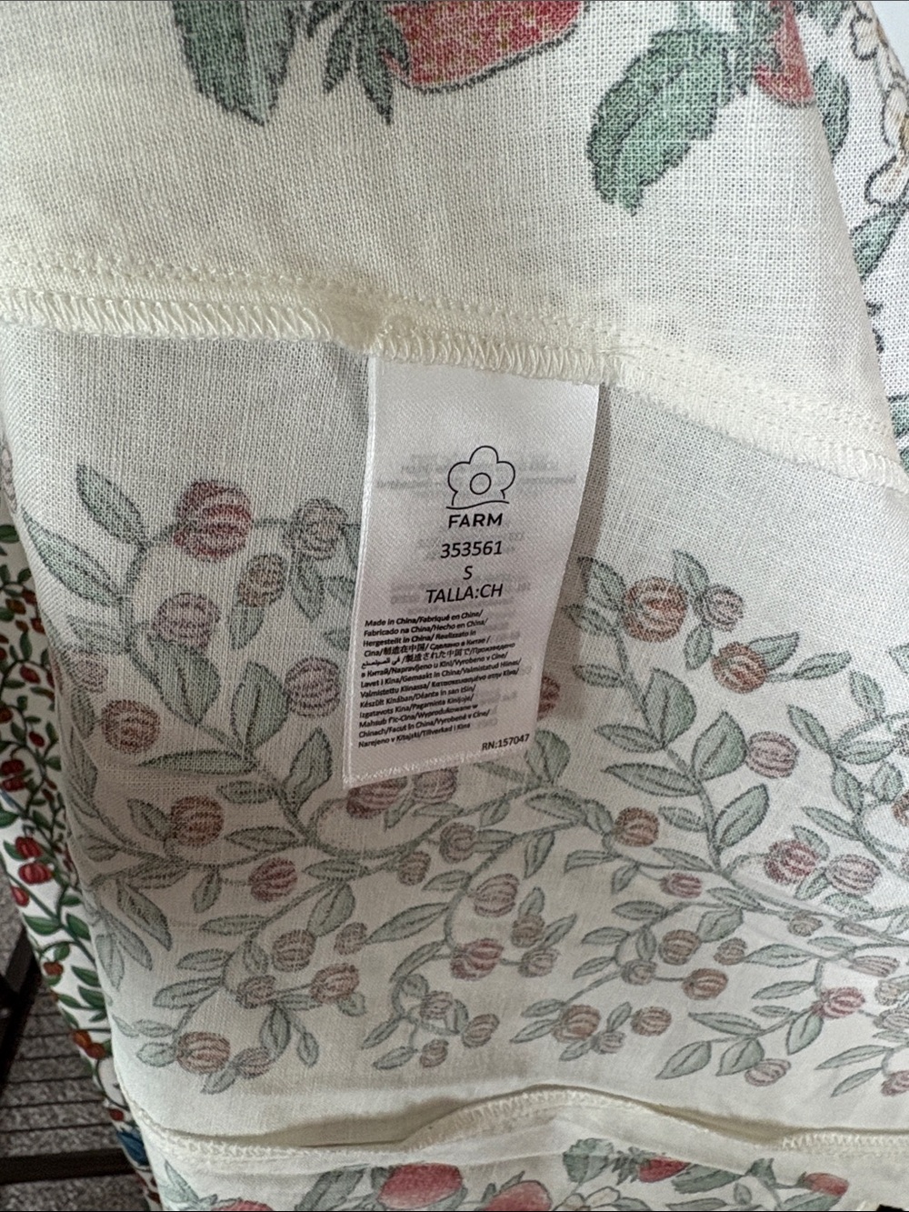 NWT FARM Rio Fruit Beauty Linen Blend Floral Print Cocktail Maxi Dress - Picture 4 of 9